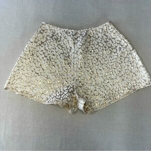 Pretty Little Thing -  Gold & Cream Women's Zippered Shorts.  Size 4